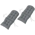 Outsunny Outdoor Adirondack Chair Cushions Set of 2, Tufted High Back Patio Chair Cushions, Adirondack Cushions with Ties