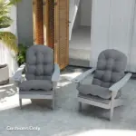 Outsunny Outdoor Adirondack Chair Cushions Set of 2, Tufted High Back Patio Chair Cushions, Adirondack Cushions with Ties - Image 7