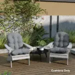 Outsunny Outdoor Adirondack Chair Cushions Set of 2, Tufted High Back Patio Chair Cushions, Adirondack Cushions with Ties - Image 8