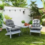 Outsunny Outdoor Adirondack Chair Cushions Set of 2, Tufted High Back Patio Chair Cushions, Adirondack Cushions with Ties - Image 10