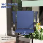 Outsunny Outdoor Bar Stools Set of 2 with 360 Swivel for Deck Parties Bar Height, Navy Blue - Image 4