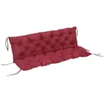 Outsunny Outdoor Bench Cushion Tufted 3-Seater for Swing Chair Patio Sofa Wine Red - Image 11