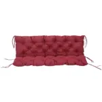 Outsunny Outdoor Bench Cushion Tufted 3-Seater for Swing Chair Patio Sofa Wine Red