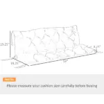 Outsunny Outdoor Bench Cushion Tufted 3-Seater Khaki for Swing Chair Patio Sofa - Image 3