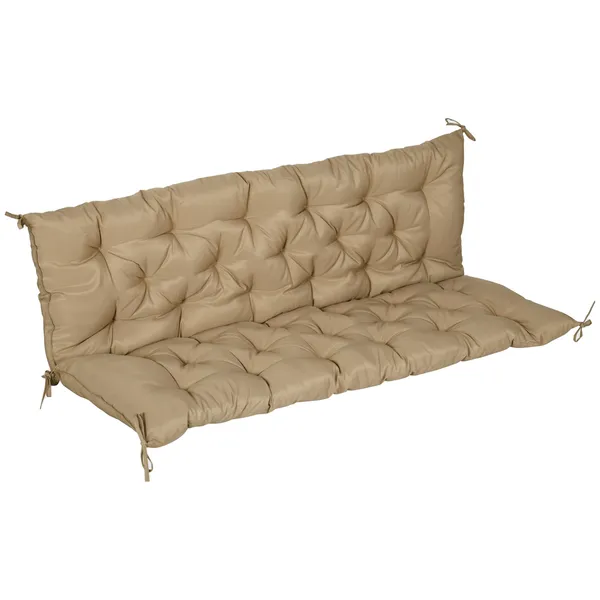 outdoor-bench-cushion-tufted-3-seater-khaki-for-swing-chair-patio-sofa.webp Outsunny Outdoor Bench Cushion Tufted 3-Seater Khaki for Swing Chair Patio Sofa - Image 1
