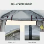 Outdoor Car Tent Carport 8x6 Gray with Roll-up Door Steel Frame PE Cover Garage Storage Shelter - Image 6