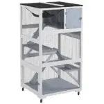 Outdoor Cat Enclosure Catio for Cats with Wheels, Weatherproof Catio with Multi-Level, Hammock for 1-3 cats up to 12lbs, Gray - Image 11