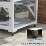 Outdoor Cat Enclosure Catio for Cats with Wheels, Weatherproof Catio with Multi-Level, Hammock for 1-3 cats up to 12lbs, Gray - Image 5