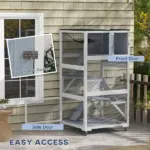 Outdoor Cat Enclosure Catio for Cats with Wheels, Weatherproof Catio with Multi-Level, Hammock for 1-3 cats up to 12lbs, Gray - Image 6