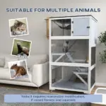 Outdoor Cat Enclosure Catio for Cats with Wheels, Weatherproof Catio with Multi-Level, Hammock for 1-3 cats up to 12lbs, Gray - Image 8
