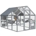 PawHut Outdoor Cat Enclosure with Condos, Canopy, Suspension Bridges, Platforms and Multiple Doors for 3-6 Cats, Gray - Image 11