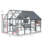 PawHut Outdoor Cat Enclosure with Condos, Canopy, Suspension Bridges, Platforms and Multiple Doors for 3-6 Cats, Gray - Image 3