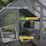 PawHut Outdoor Cat Enclosure with Condos, Canopy, Suspension Bridges, Platforms and Multiple Doors for 3-6 Cats, Gray - Image 5