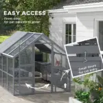PawHut Outdoor Cat Enclosure with Condos, Canopy, Suspension Bridges, Platforms and Multiple Doors for 3-6 Cats, Gray - Image 7