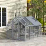 PawHut Outdoor Cat Enclosure with Condos, Canopy, Suspension Bridges, Platforms and Multiple Doors for 3-6 Cats, Gray - Image 10