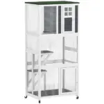 Outdoor Wooden Cat House Catio on Wheels with Platforms and Resting Condo - Image 11