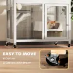 Outdoor Wooden Cat House Catio on Wheels with Platforms and Resting Condo - Image 6