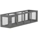 Outdoor Cat Tunnel, 59" Wooden Play Cat Enclosure, Extendable Pet Run with 3 Doors for Kitty, Puppy, Gray - Image 11