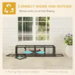 Outdoor Cat Tunnel, 59" Wooden Play Cat Enclosure, Extendable Pet Run with 3 Doors for Kitty, Puppy, Gray - Image 4