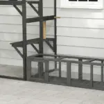 Outdoor Cat Tunnel, 59" Wooden Play Cat Enclosure, Extendable Pet Run with 3 Doors for Kitty, Puppy, Gray - Image 9