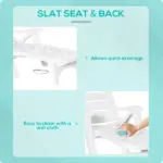 Outsunny Outdoor Chaise Lounge, 5 Level Adjustable Backrest Lounge Chair with Wheels, Folding Tanning Chair for Pool, Beach, Patio, Garden, White - Image 7