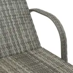 Outdoor Chaise Lounge, 5-Level Adjustable Backrest Rattan Pool Lounge Chair with Wheels, Cushion and Headrest, Gray - Image 8