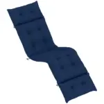 Outdoor Chaise Lounge Cushion, Tufted Thick Patio Lounge Chair Cushion with Ties, 74.8" x 22" x 4", Navy Blue