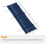 Outdoor Chaise Lounge Cushion, Tufted Thick Patio Lounge Chair Cushion with Ties, 74.8" x 22" x 4", Navy Blue - Image 3