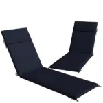 Outdoor Chaise Lounge Cushions Set of 2 with 6 Ties, High-Density Foam, for Patio and Poolside, Navy Blue - Image 11