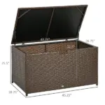 Outdoor PE Rattan Deck Box with Liner and Hydraulic Lift, Brown - Image 3