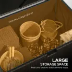 Outdoor PE Rattan Deck Box with Liner and Hydraulic Lift, Brown - Image 4