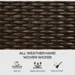 Outdoor PE Rattan Deck Box with Liner and Hydraulic Lift, Brown - Image 5