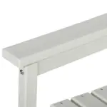 Outdoor Dining Chair Plastic Patio Armchair with Armrests Slatted Back White for Lawn Garden Poolside - Image 8