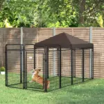 Outdoor Dog Kennel 9.3x4.6 Exercise Pen with UV Protection Canopy Water-resistant for Medium Large Dogs - Image 2