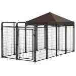 Outdoor Dog Kennel 9.3x4.6 Exercise Pen with UV Protection Canopy Water-resistant for Medium Large Dogs