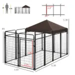 Outdoor Dog Kennel 9.3x4.6 Exercise Pen with UV Protection Canopy Water-resistant for Medium Large Dogs - Image 3