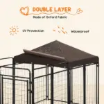 Outdoor Dog Kennel 9.3x4.6 Exercise Pen with UV Protection Canopy Water-resistant for Medium Large Dogs - Image 6