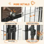 Outdoor Dog Kennel 9.3x4.6 Exercise Pen with UV Protection Canopy Water-resistant for Medium Large Dogs - Image 7