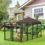 Outdoor Dog Kennel 9.3x4.6 Exercise Pen with UV Protection Canopy Water-resistant for Medium Large Dogs - Image 10
