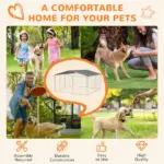 PawHut Outdoor Dog Kennel Galvanized Steel Fence with Cover Secure Lock Mesh Sidewalls for Backyard 13' x 13' x 7.5' - Image 7