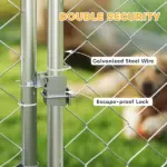 PawHut Outdoor Dog Kennel w/ Adjustable and Rotatable Bowl Rack, Waterproof UV-Resistant Cover, Secure Lock, 19.7' x 7.5' x 7.5' - Image 5