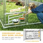 PawHut Outdoor Dog Kennel w/ Adjustable and Rotatable Bowl Rack, Waterproof UV-Resistant Cover, Secure Lock, 19.7' x 7.5' x 7.5' - Image 7
