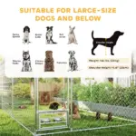 PawHut Outdoor Dog Kennel w/ Adjustable and Rotatable Bowl Rack, Waterproof UV-Resistant Cover, Secure Lock, 19.7' x 7.5' x 7.5' - Image 9