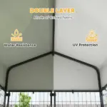 Outdoor Dog Kennel with Roof, 4' x 4' x 6' Heavy Duty Welded Wire Dog Playpen Enclosure with Escape-proof Lock - Image 4