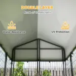 Outdoor Dog Kennel with Roof, 6' x 4' x 6' Heavy Duty Welded Wire Dog Playpen Enclosure with Escape-proof Lock - Image 5