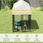 Outdoor Dog Kennel with Roof, 6' x 4' x 6' Heavy Duty Welded Wire Dog Playpen Enclosure with Escape-proof Lock - Image 7