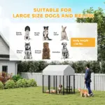 Outdoor Dog Kennel with Roof, 6' x 4' x 6' Heavy Duty Welded Wire Dog Playpen Enclosure with Escape-proof Lock - Image 8