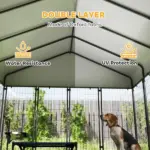 Outdoor Dog Kennel with Roof, 8' x 8' x 6' Heavy Duty Welded Wire Dog Playpen Enclosure with Escape-proof Lock - Image 5