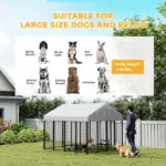 Outdoor Dog Kennel with Roof, 8' x 8' x 6' Heavy Duty Welded Wire Dog Playpen Enclosure with Escape-proof Lock - Image 8