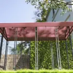 Outdoor Dog Kennel with Rotating Bowl Holders, Walk-in Pet Playpen with Waterproof Cover, 8' x 4' x 6', Red - Image 8